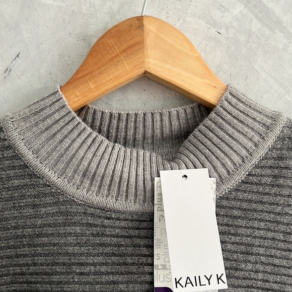 Kaily K Grey Womens Sweater with Dolman Sleeves, 2x, NWT - Picture 3 of 8